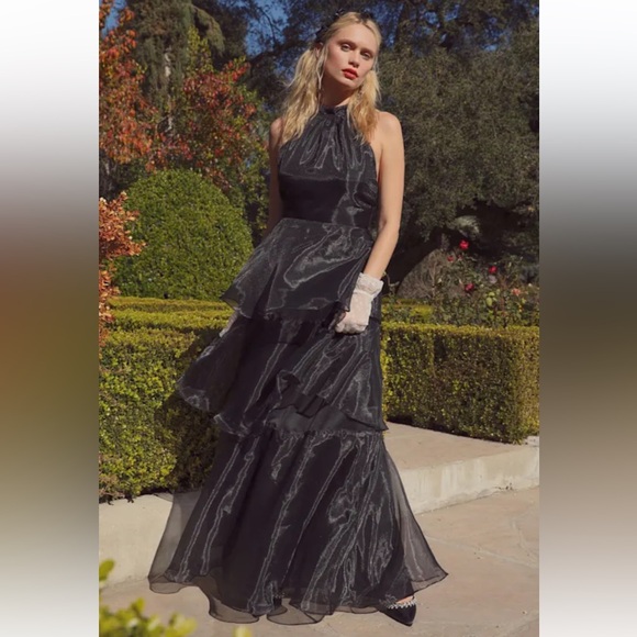 Lulus Dresses & Skirts - Lulus Black Organza Backless Tiered Formal Gown - M